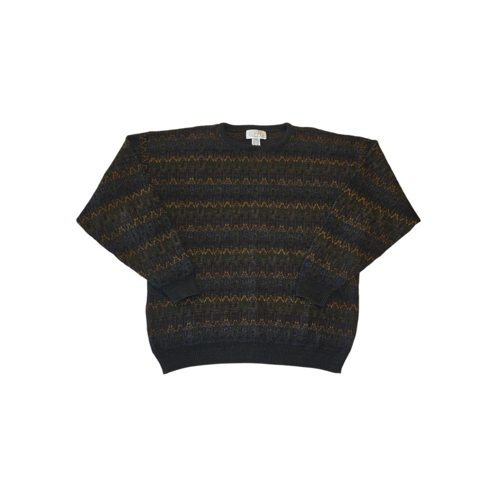 Vintage 90s Gianfranco Ruffini Sweater Mens XL Grandpa Geometric Knit Acrylic